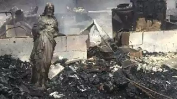 Unbelievable Miracle! Statue of Jesus Only Thing Left Standing in House Razed Down by WildFire (Photo)